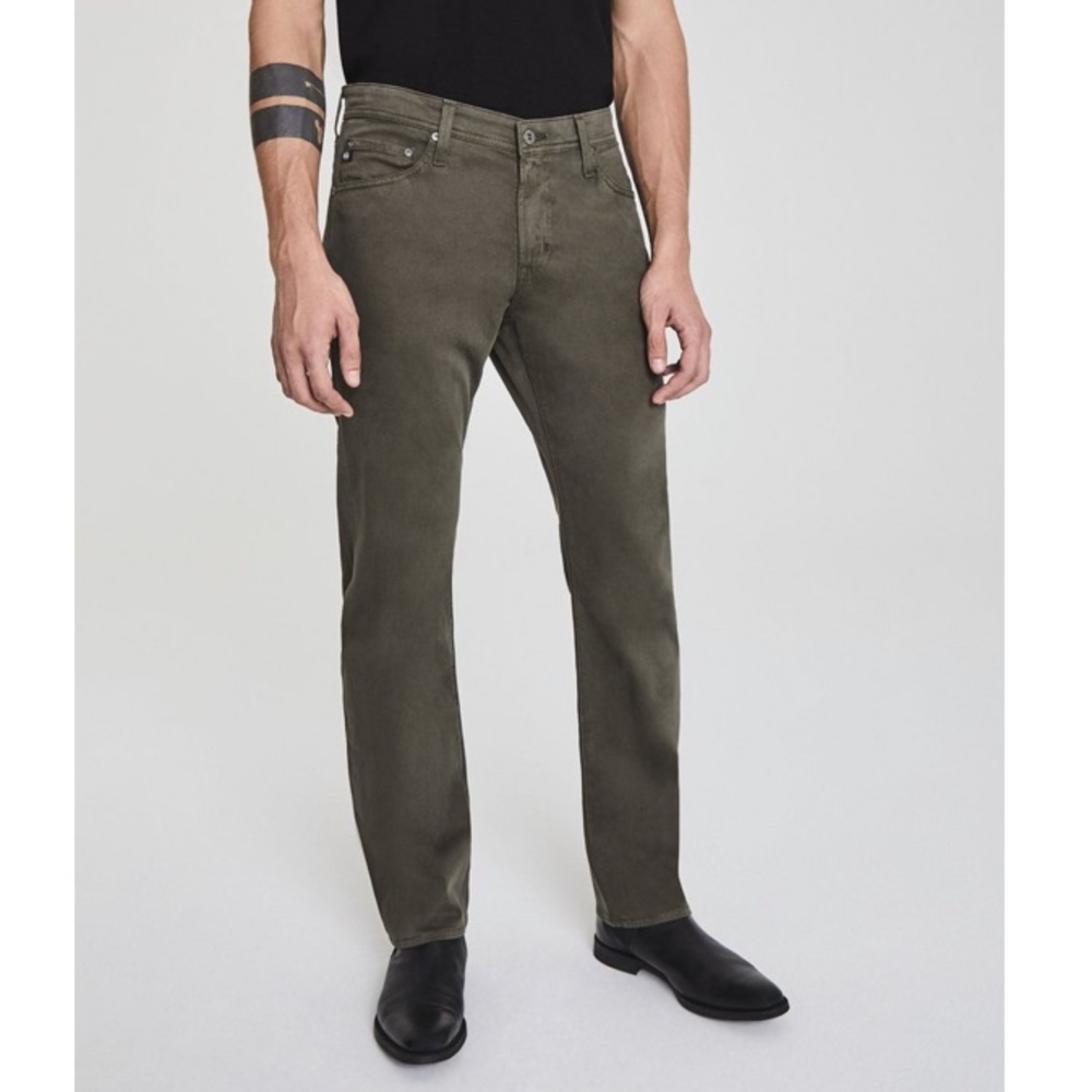 AG Adriano Goldschmied Slim Straight Jeans in Olive